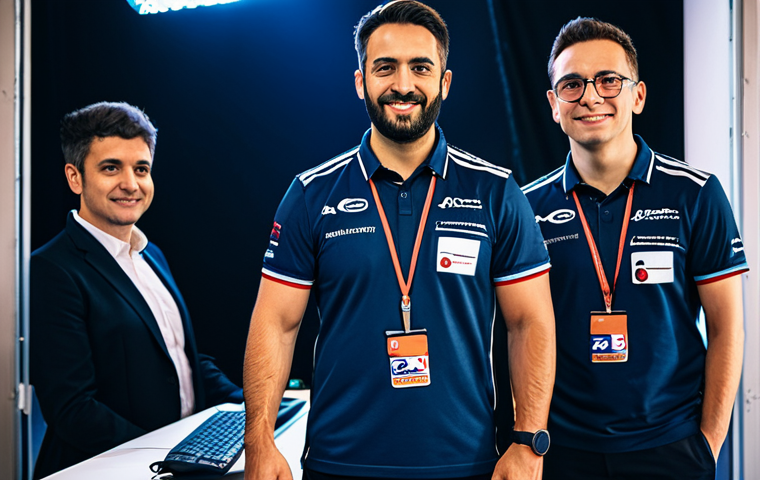 스포츠경영관리사 자격증 가이드북 - Event Management at a Football Match**

"A fully clothed event coordinator, modest attire, in a stad...