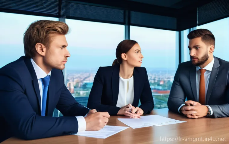 스포츠경영관리사 이론과 실무 차이점 - **Image Prompt: High-Stakes Sponsorship Negotiation**
"A diverse group of five professionals, tw...