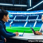 스포츠경영관리사와 스포츠 취업 인터뷰 - **Prompt: The Dynamic World of Sports Management: A Hub of Innovation**
    A vibrant, modern office...