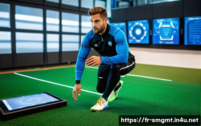 스포츠경영관리사와 팀 성과 평가 - **Prompt 1: Data-Driven Elite Sports Training**
A highly detailed, realistic image of a male pro...