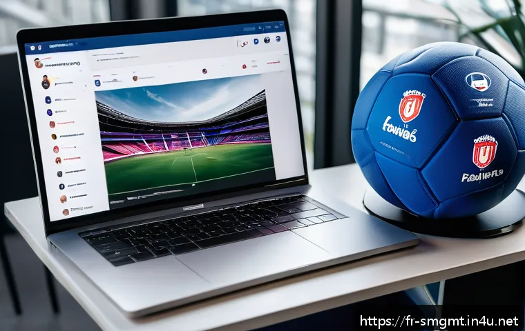 스포츠경영관리사와 커뮤니케이션 전략 - A vibrant digital marketing scene featuring a professional sports team&rsquo;s social media manager creati...