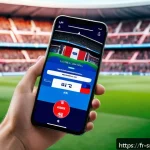Home 18 스포츠경영관리사와 스포츠브랜딩 - A vibrant scene inside a modern French football stadium featuring a diverse crowd of enthusiastic su...