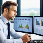 Home 23 스포츠경영관리사 자격증 도전기 - A professional sports manager in a modern office environment, wearing business casual attire, analyz...